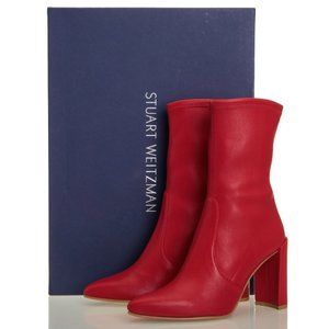 Stuart Weitzman Red Clinger Stretch Booties